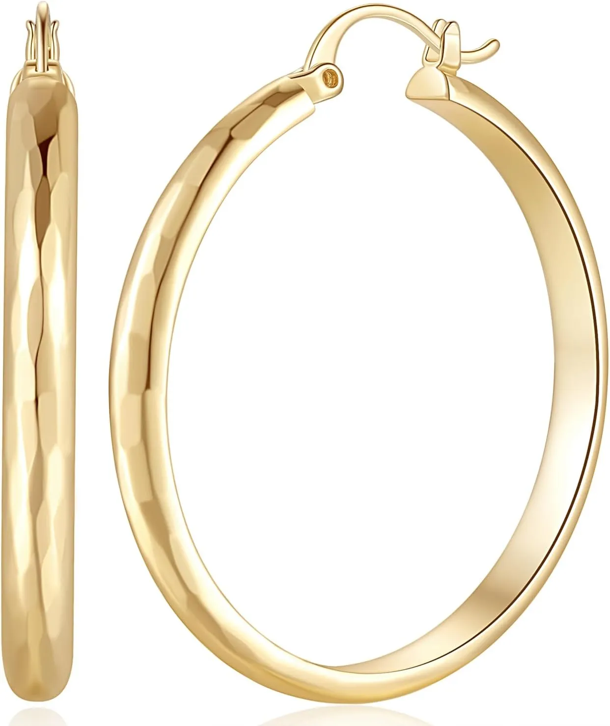 14K Gold Hoop for Wemen Earrings Big Hoop Earrings Large Womens Hoop Earring Gold Timeless Jewelry 35 MM