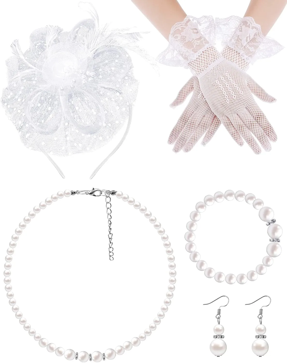 1920s Vintage Fascinators Hat Set for Women Tea Party Headband Cocktail Wedding Halloween Retro Tiara