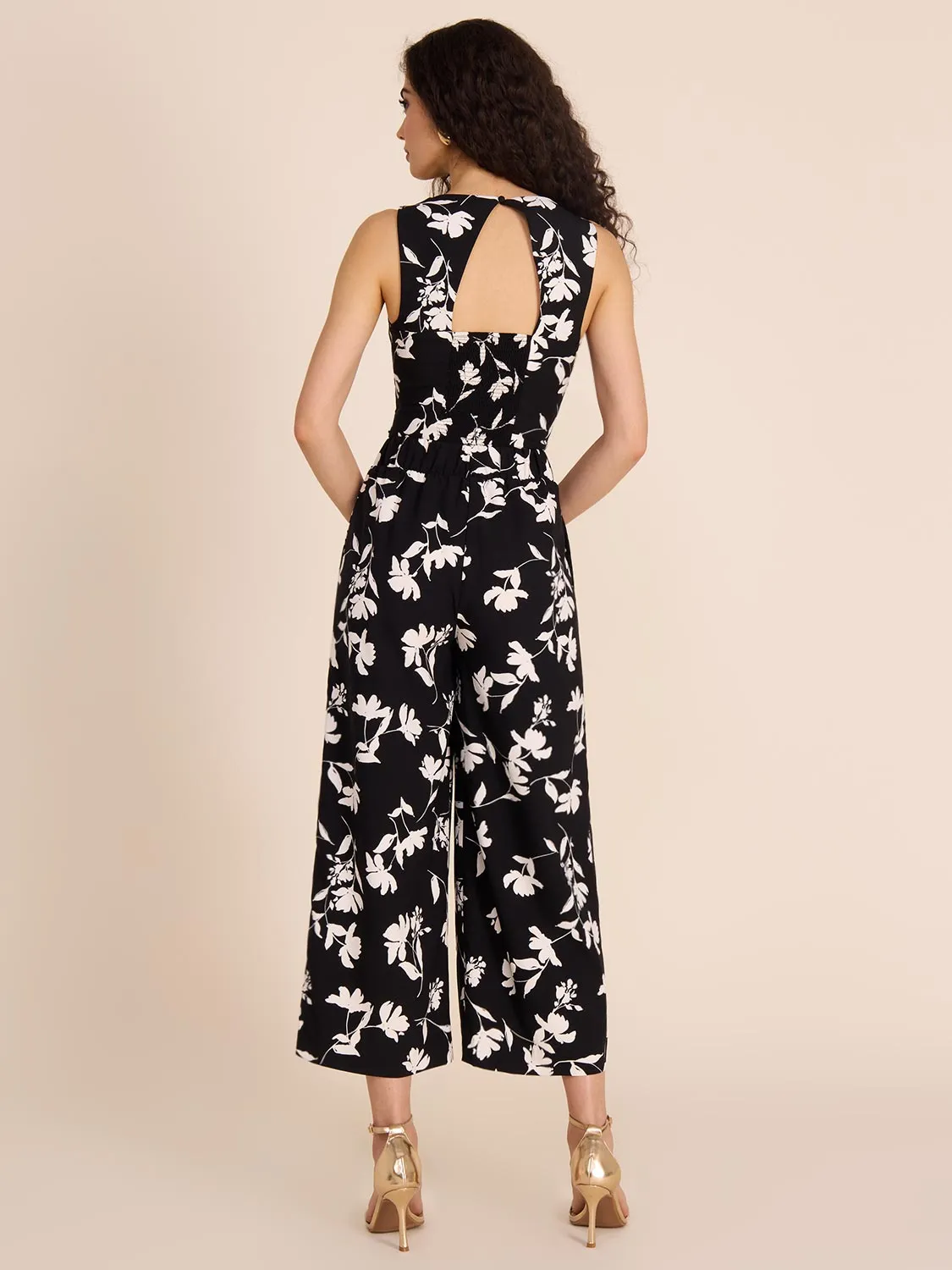 2-Tone High-Rise Wide-Leg Culotte
