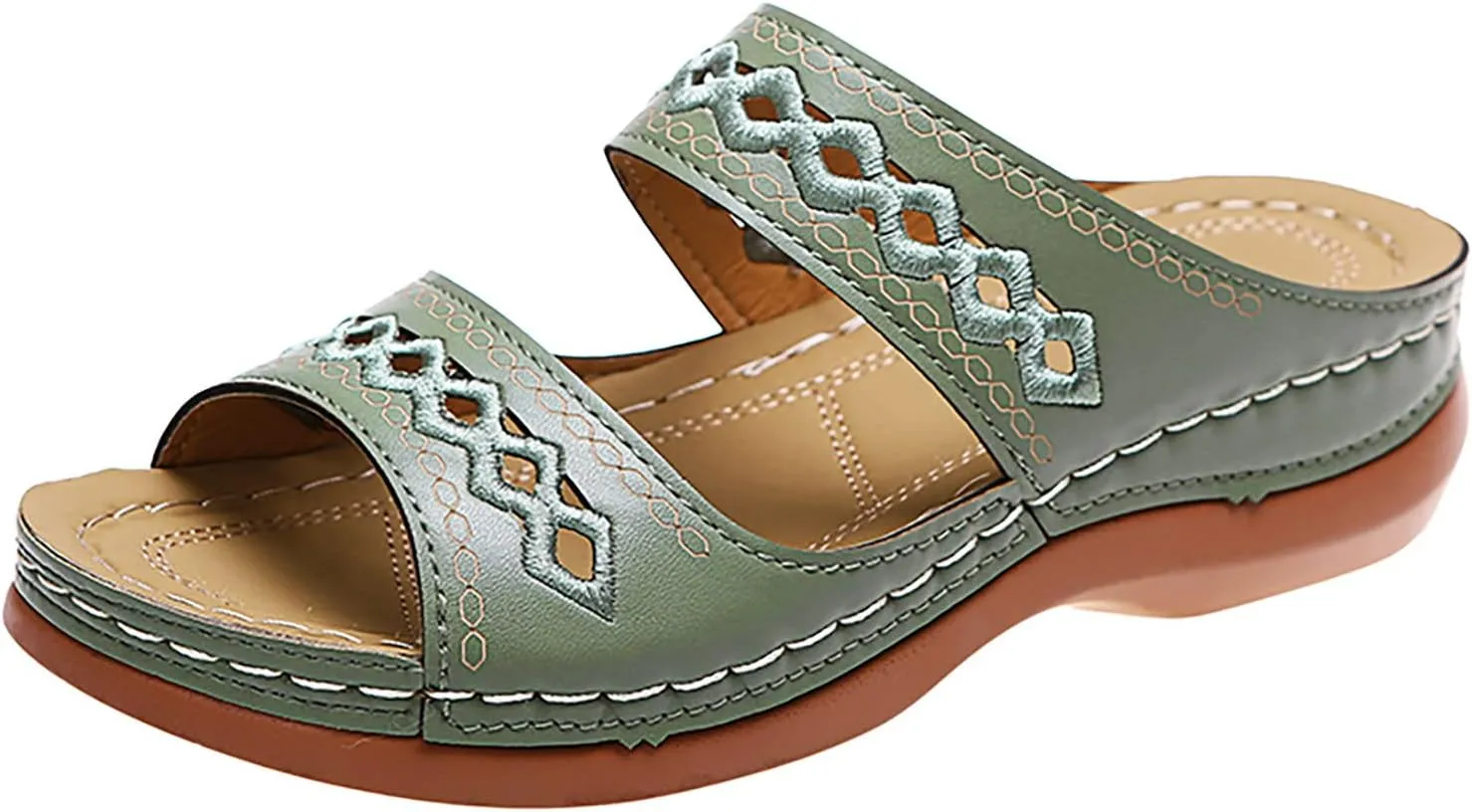 2025 Summer Sandals for Women Comfortable Wedge Sandals Arch Support Walking Sandals Flip Flops Orthopedic Sandals
