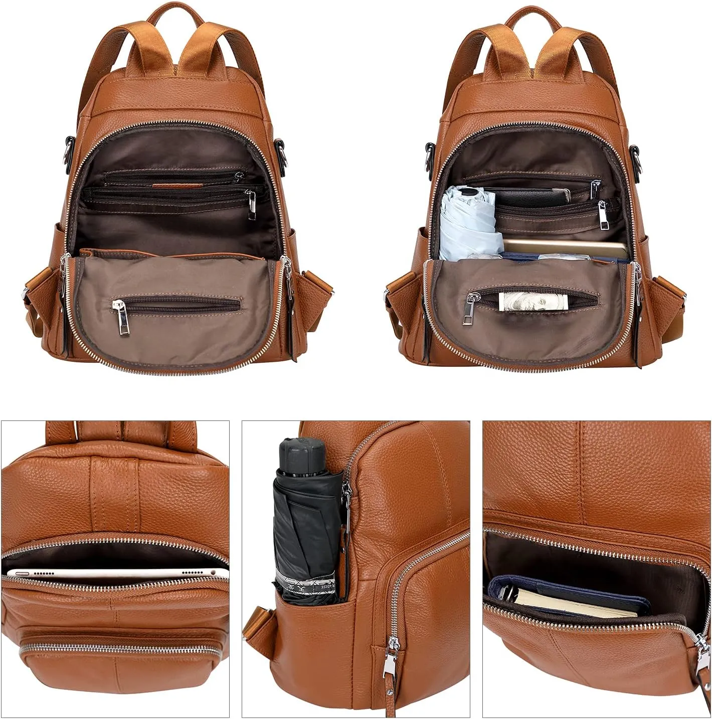 ALTOSY Soft Leather Backpack Purse For Women -theft Backpacks Versatile Shoulder Bag