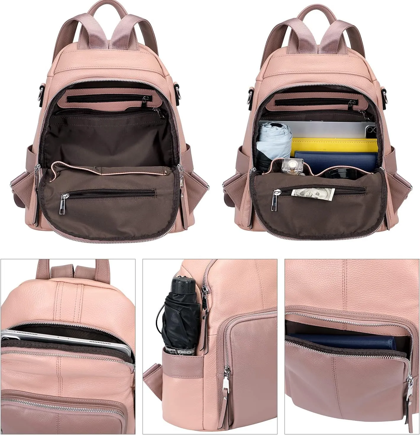 ALTOSY Soft Leather Backpack Purse For Women -theft Backpacks Versatile Shoulder Bag