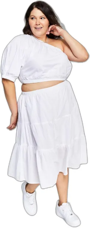 And Now This Trendy Plus Size One-Shoulder Midi Dress