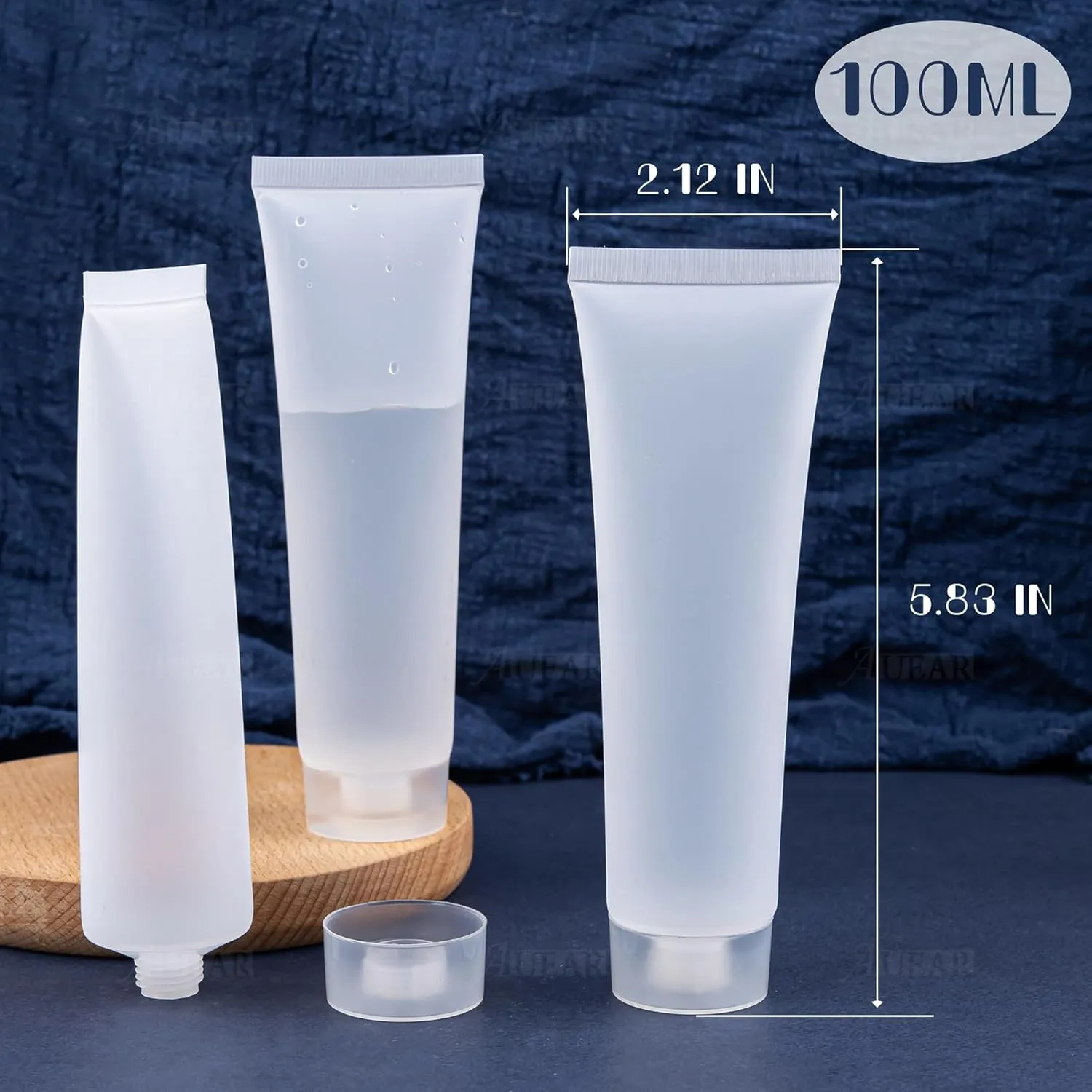 AUEAR, 24 Pack 100 Ml Refillable Empty Plastic Soft Squeeze Tubes Bottles for Hotel Travel