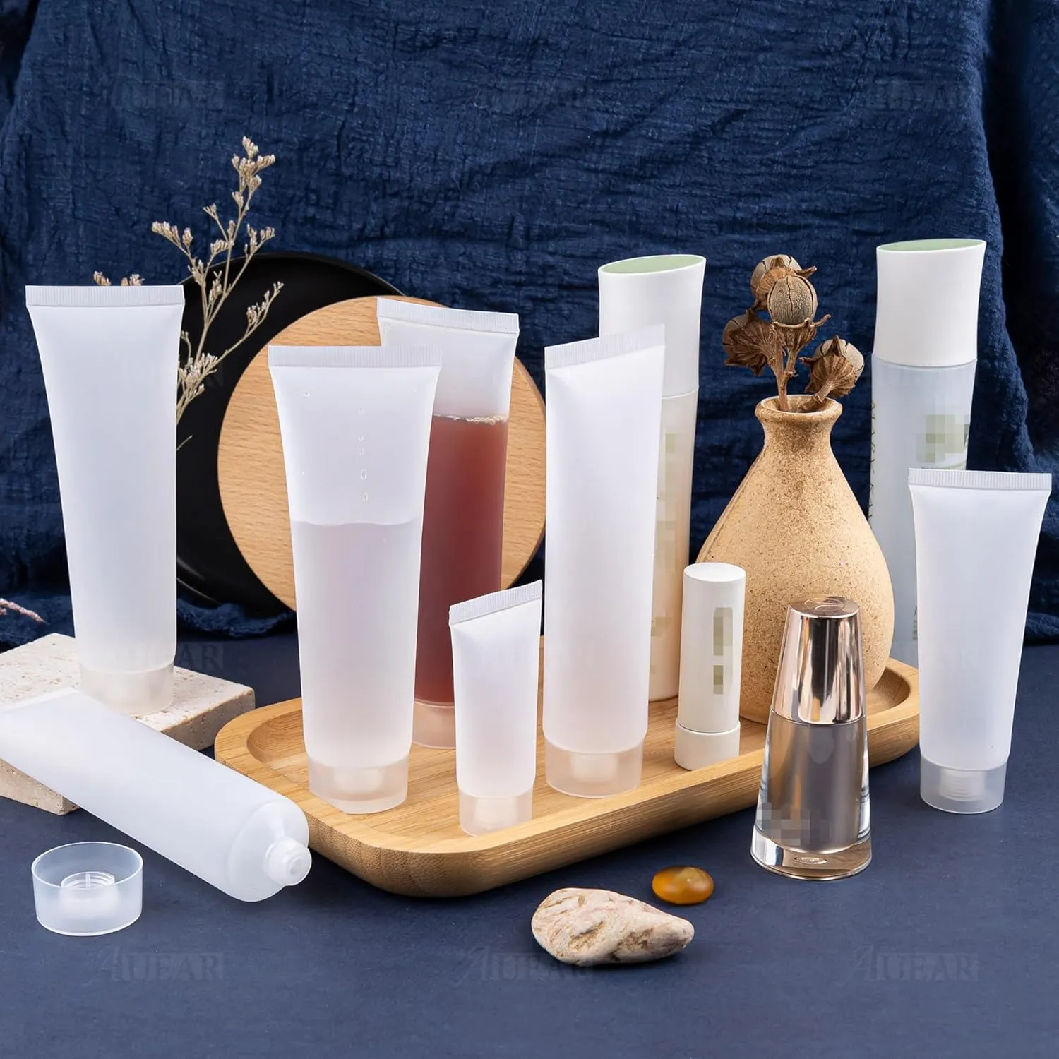 AUEAR, 24 Pack 100 Ml Refillable Empty Plastic Soft Squeeze Tubes Bottles for Hotel Travel