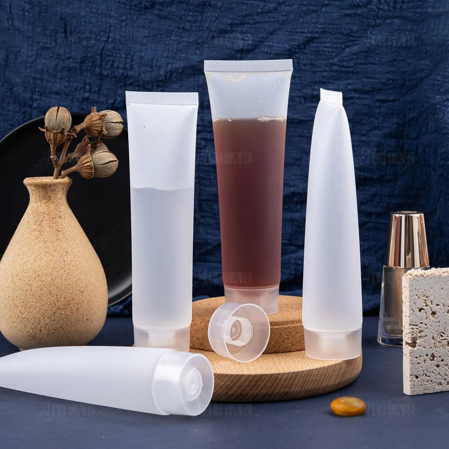 AUEAR, 24 Pack 100 Ml Refillable Empty Plastic Soft Squeeze Tubes Bottles for Hotel Travel