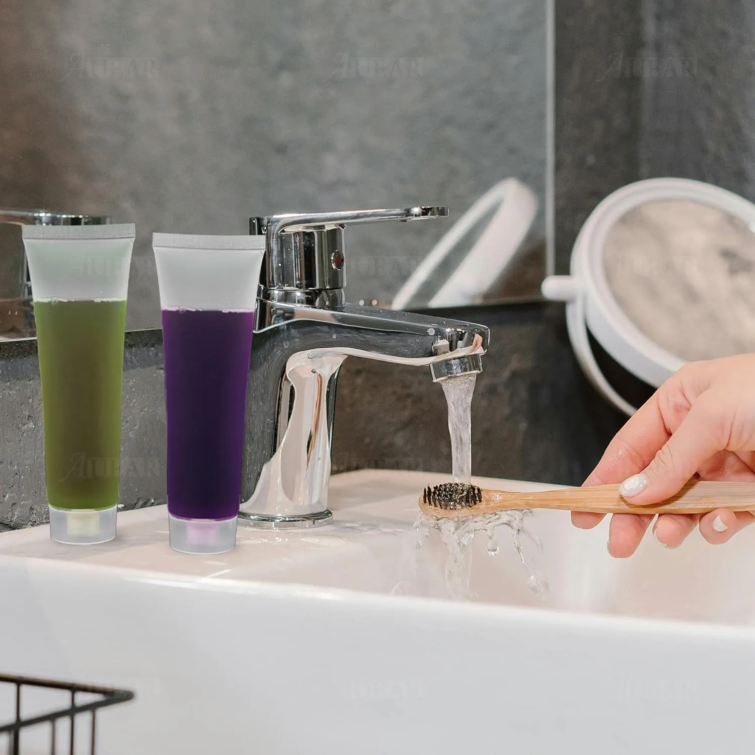 AUEAR, 24 Pack 100 Ml Refillable Empty Plastic Soft Squeeze Tubes Bottles for Hotel Travel