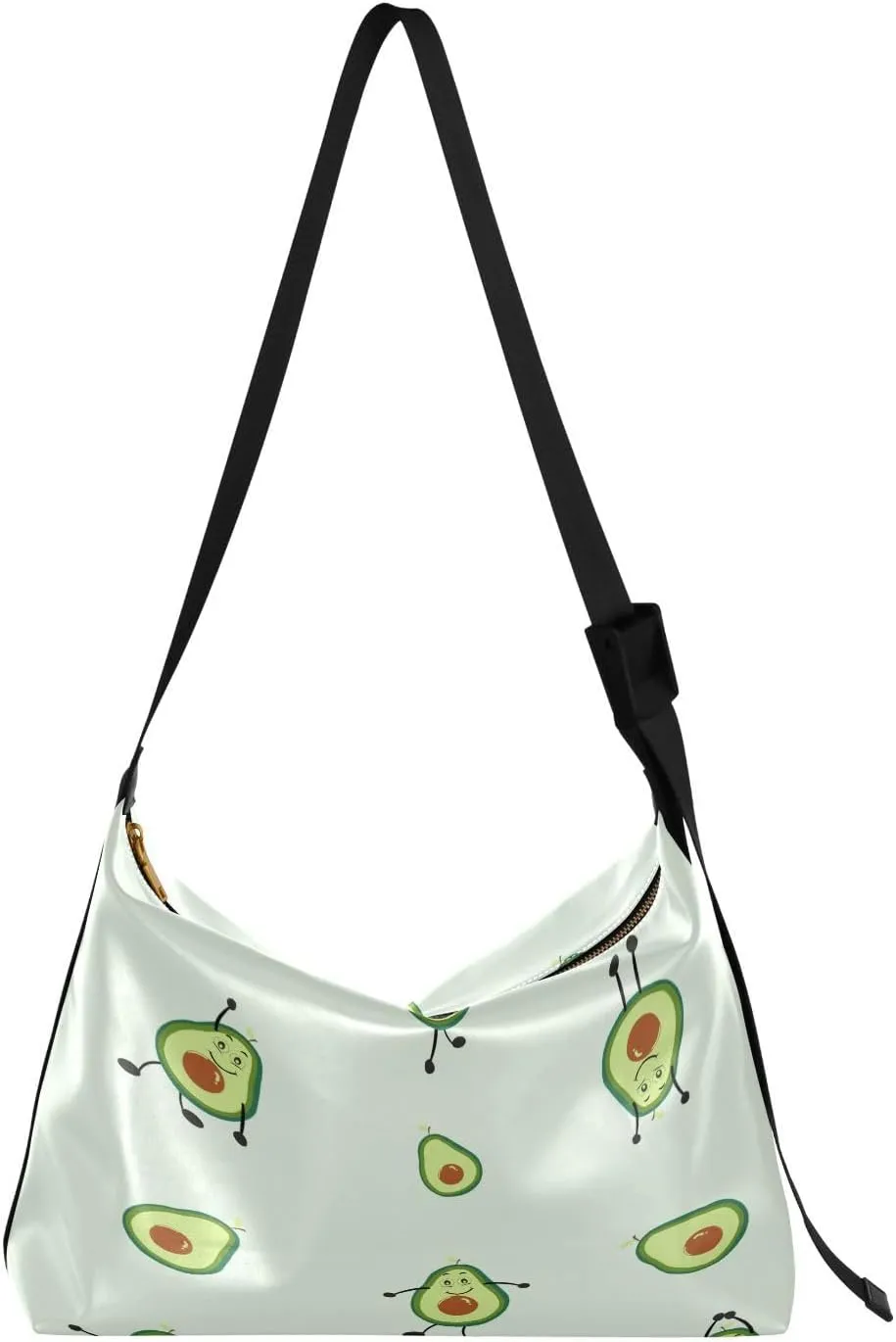 Avocados Practicing Yoga Hobo Crossbody Bags for Women Leather Large Shoulder Bag Cross Body Cute Fruit Trendy Womens Tote Bags Handbag for Travel Shopping