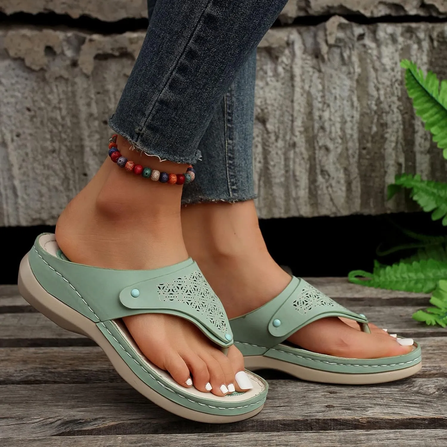 Avylays Orthopedic Sandals for Women, Women Summer Sandals with Arch Support Cushion Flip Flops Comfortable Sandals