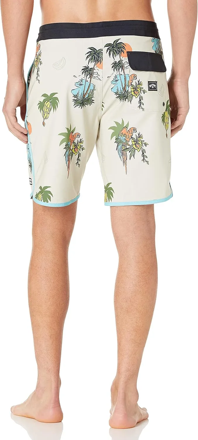 Billabong Men's 73 Lo Tides Boardshort, 4-Way Performance Stretch, 19 Inch Outseam