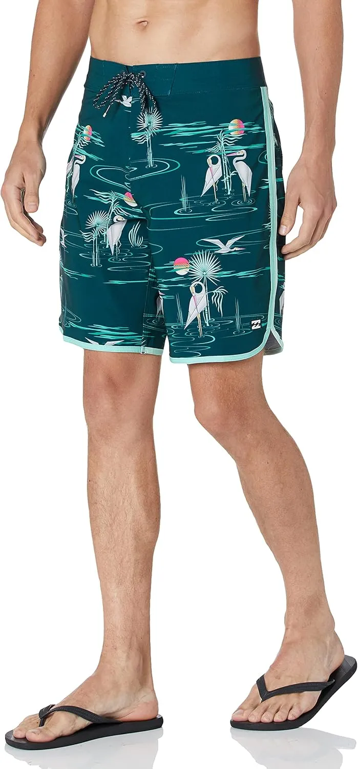 Billabong Men's Standard 73 Line Up Pro Boardshorts, 4-Way Performance Stretch, 19 Inch Outseam