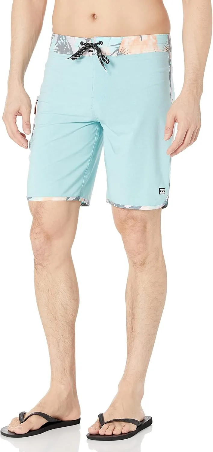 Billabong Men's Standard 73 Line Up Pro Boardshorts, 4-Way Performance Stretch, 19 Inch Outseam