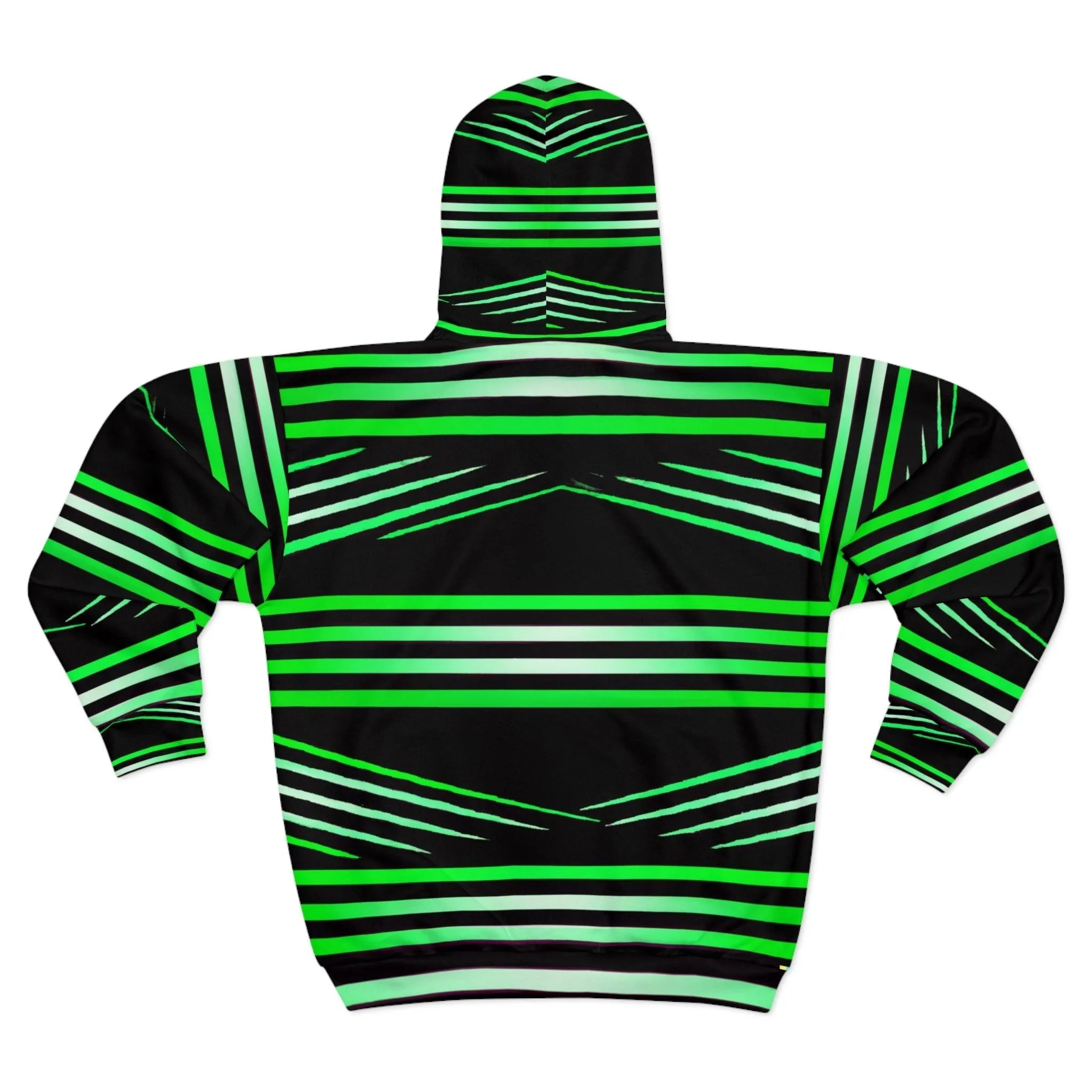 Black Green White Unisex Zip Hoodie