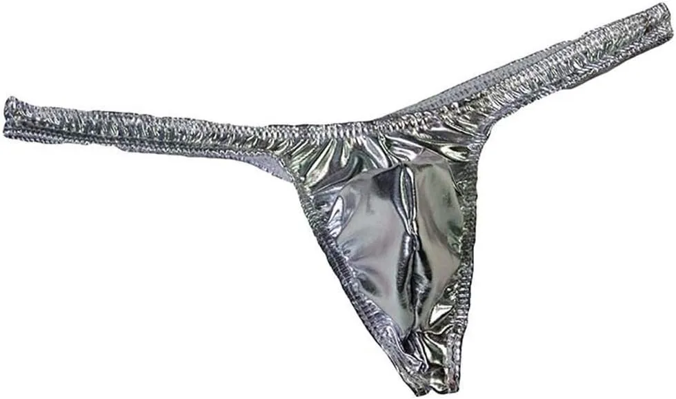 Briefs Sexy Leather Comfortable Men's,Solid Color Thin Soft Adjustable Active Underwear Sweat-Wicking Comfy