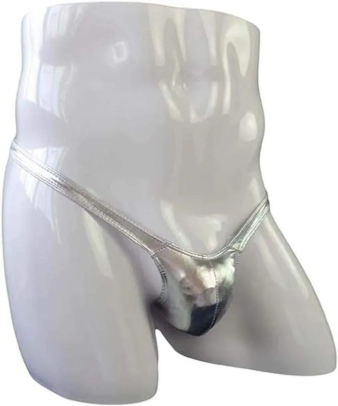 Briefs Sexy Leather Comfortable Men's,Solid Color Thin Soft Adjustable Active Underwear Sweat-Wicking Comfy