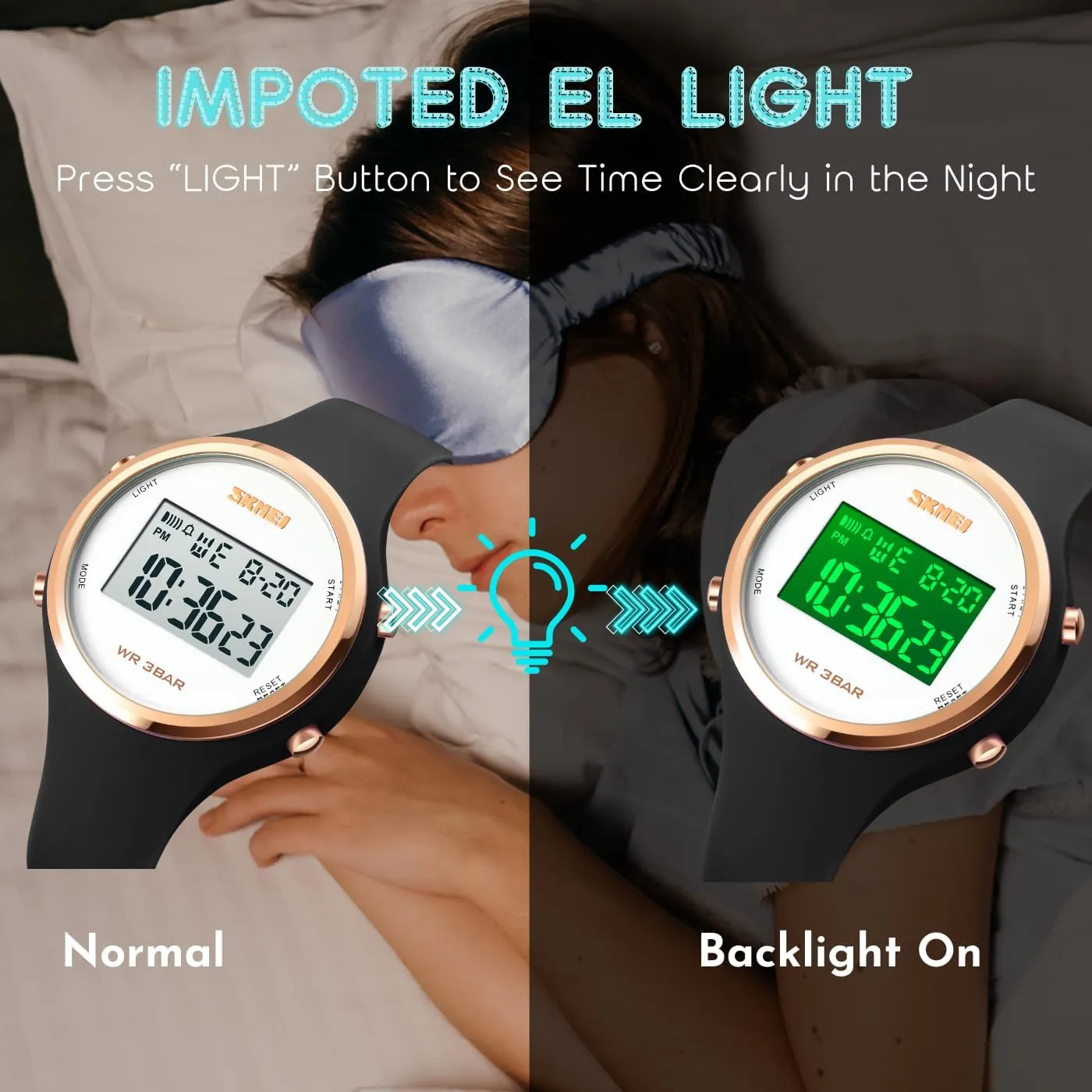 CakCity Digital Watch for Women Waterproof Stopwatch Sports Watches for Mens and Womens Unisex Wristwatch with Luminous Display