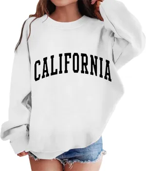 California Hoodies for Girls Graphic Letter Print Pullovers Tops Long Sleeve Casual Soft Pullover Tops for 3-12 Years