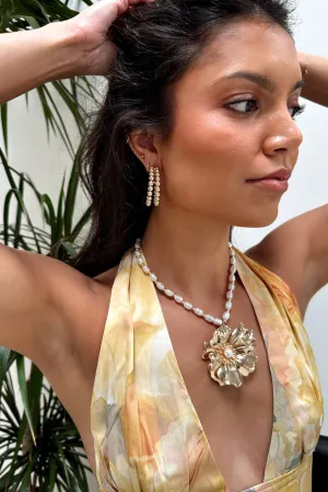 Calypso Gold Beaded Hoop Earrings