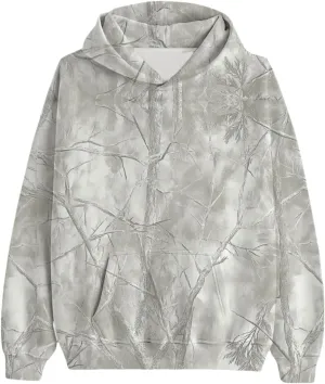 Camo Hoodies for Women Maple Leaf Print Oversized Hooded Sweatshirt Lightweight Pullover Sweatshirts with Pocket