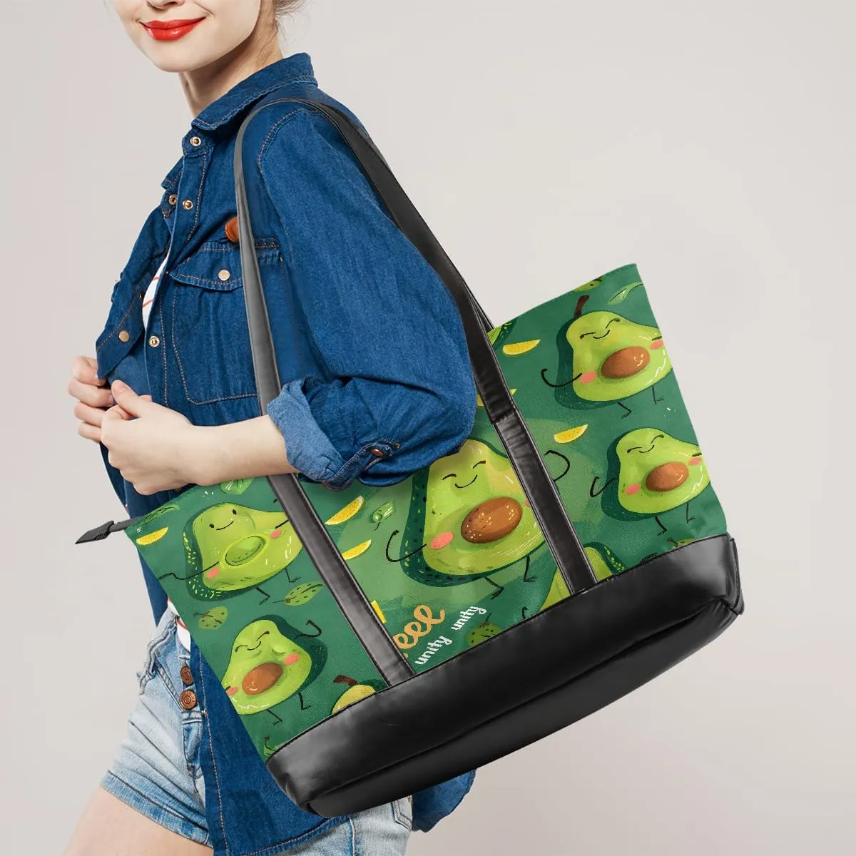 Canvas Laptop Tote Bag for Women Animal Eyes Cute 15.6 Inch Large Capacity Computer Bag