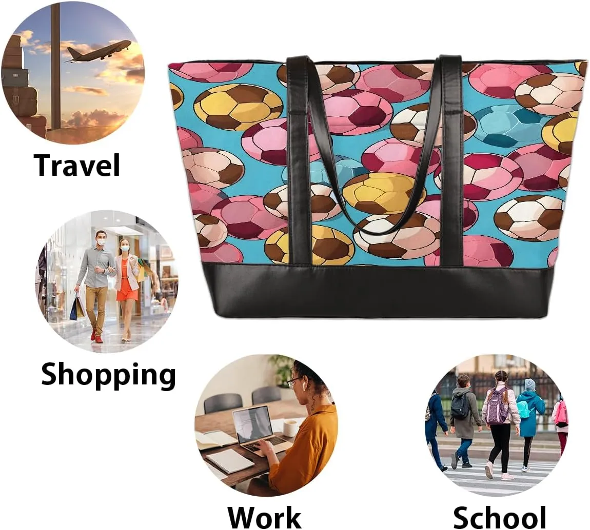 Canvas Laptop Tote Bag for Women Animal Eyes Cute 15.6 Inch Large Capacity Computer Bag