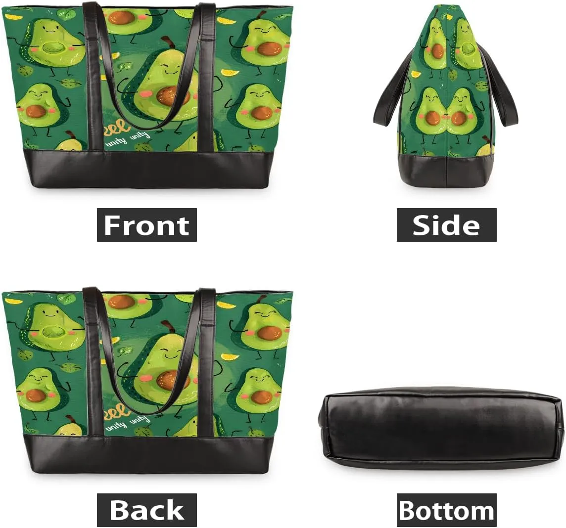 Canvas Laptop Tote Bag for Women Animal Eyes Cute 15.6 Inch Large Capacity Computer Bag