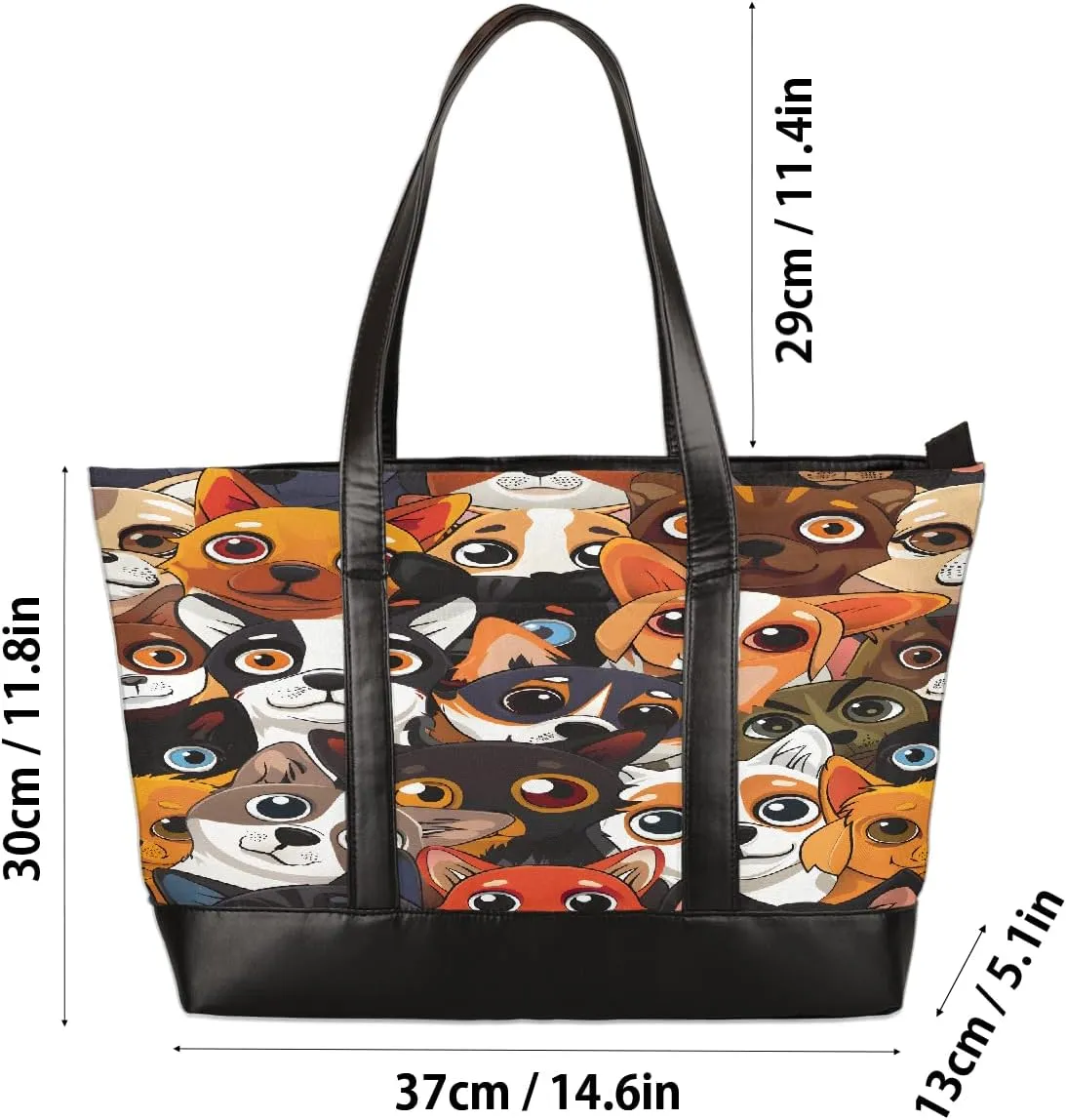 Canvas Laptop Tote Bag for Women Animal Eyes Cute 15.6 Inch Large Capacity Computer Bag