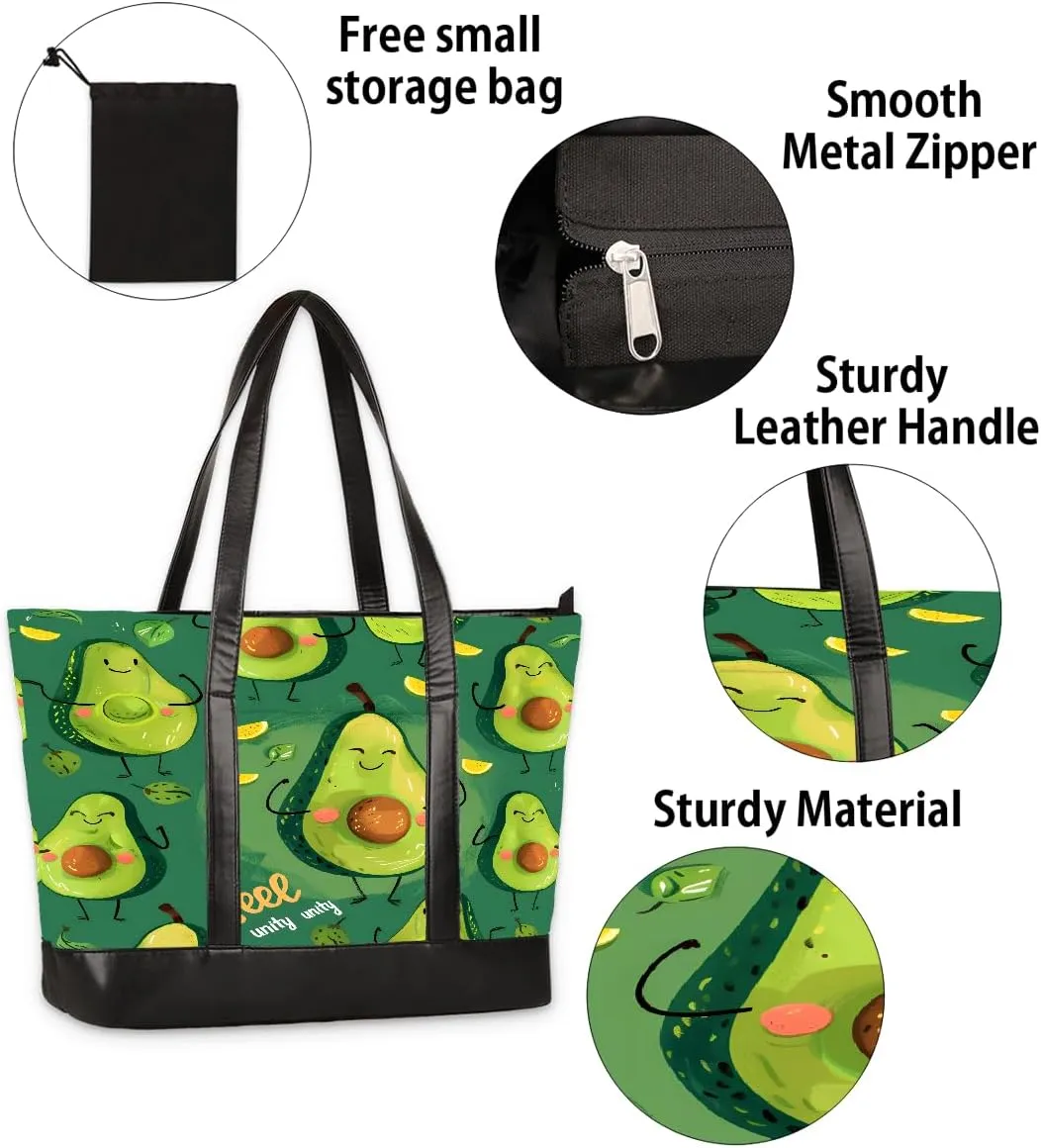 Canvas Laptop Tote Bag for Women Animal Eyes Cute 15.6 Inch Large Capacity Computer Bag