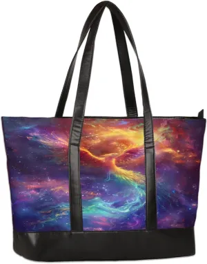 Canvas Laptop Tote Bag for Women Animal Swan Love Heart 15.6 Inch Large Capacity Computer Bag