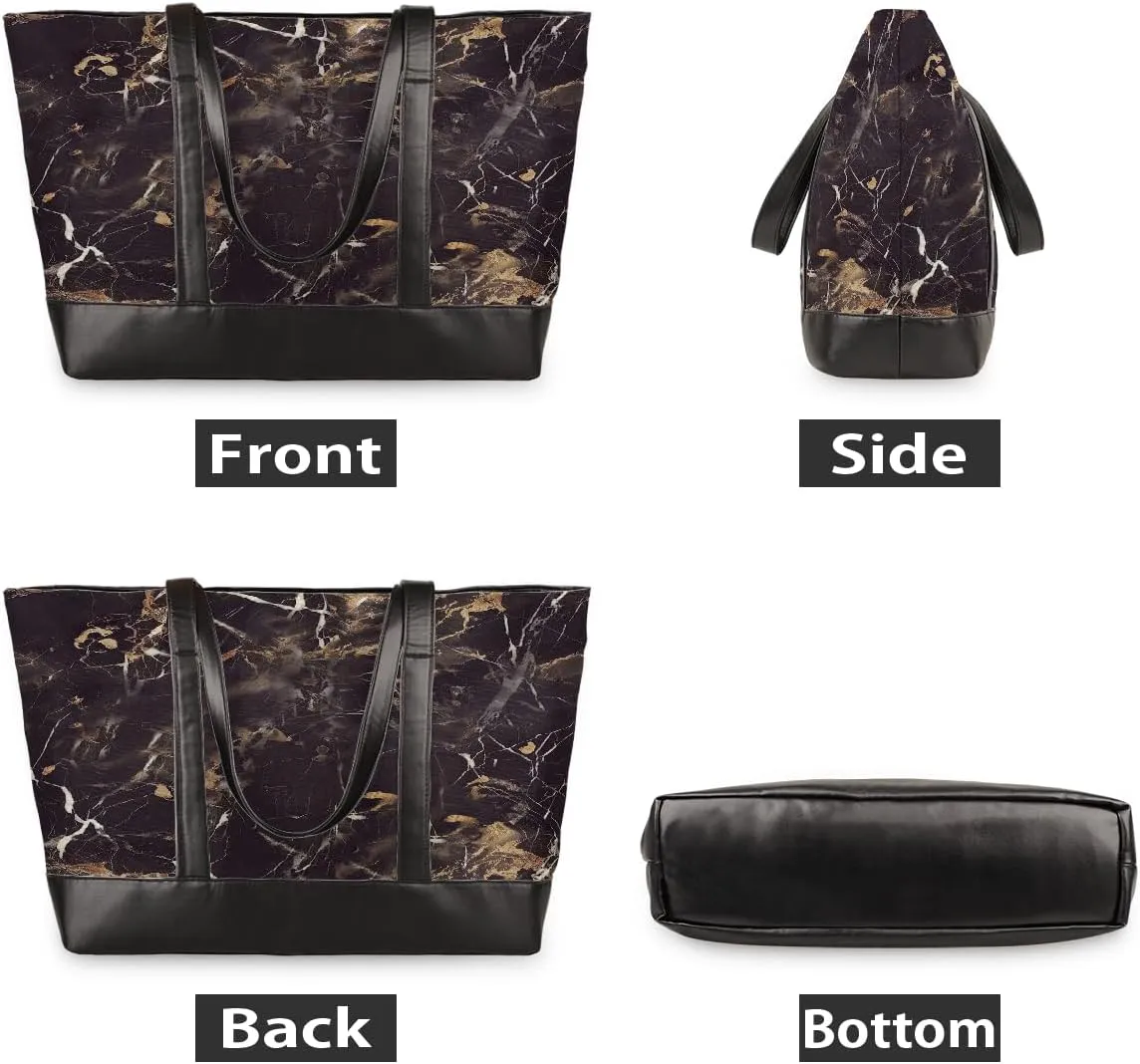Canvas Laptop Tote Bag for Women Autism Line Design Girl 15.6 Inch Large Capacity Computer Bag