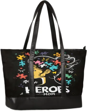 Canvas Laptop Tote Bag for Women Autism Line Design Girl 15.6 Inch Large Capacity Computer Bag