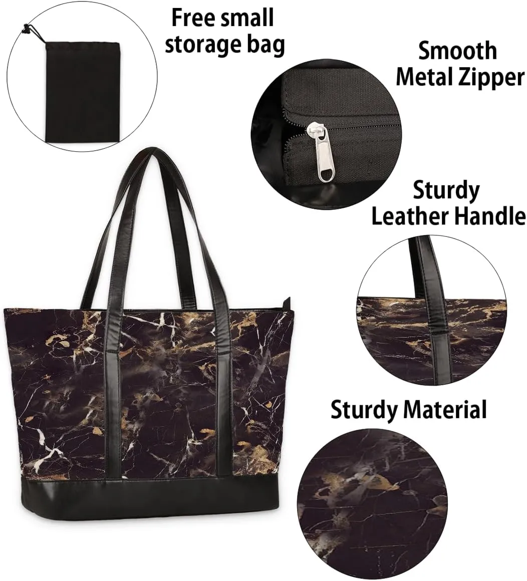 Canvas Laptop Tote Bag for Women Autism Line Design Girl 15.6 Inch Large Capacity Computer Bag