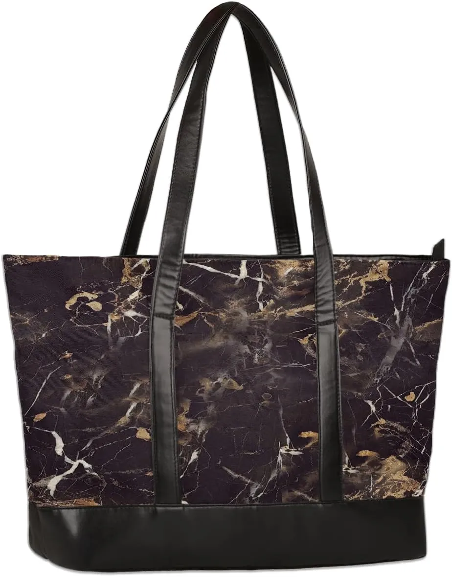 Canvas Laptop Tote Bag for Women Autism Line Design Girl 15.6 Inch Large Capacity Computer Bag