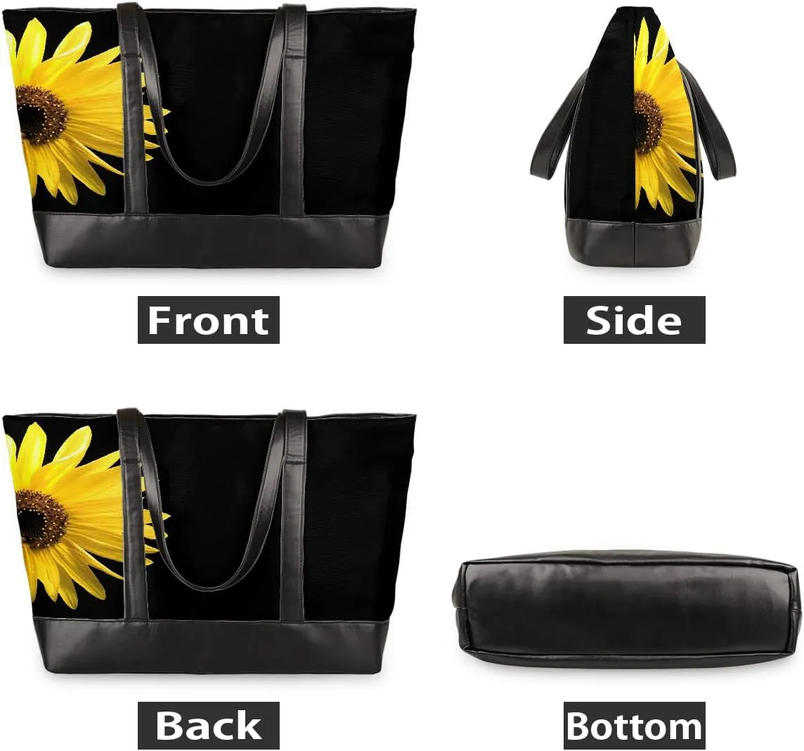 Canvas Laptop Tote Bag for Women Autism Line Design Girl 15.6 Inch Large Capacity Computer Bag