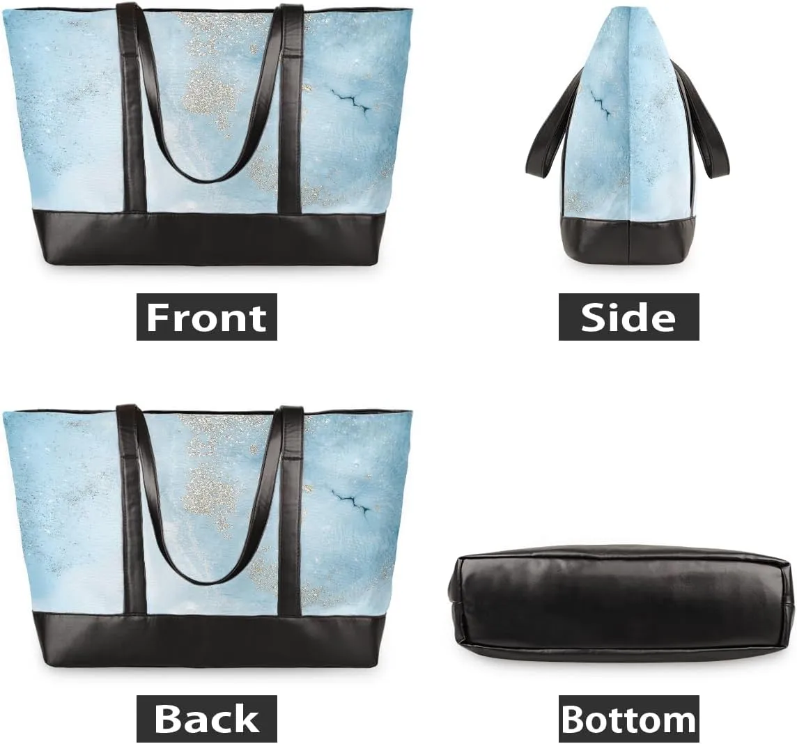 Canvas Laptop Tote Bag for Women Autism Line Design Girl 15.6 Inch Large Capacity Computer Bag