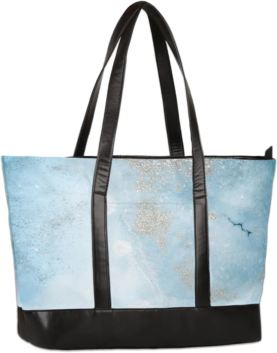 Canvas Laptop Tote Bag for Women Autism Line Design Girl 15.6 Inch Large Capacity Computer Bag