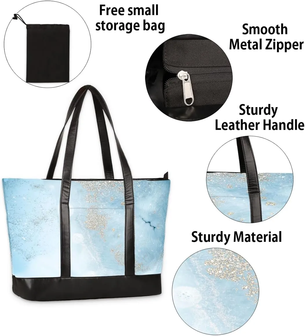 Canvas Laptop Tote Bag for Women Autism Line Design Girl 15.6 Inch Large Capacity Computer Bag
