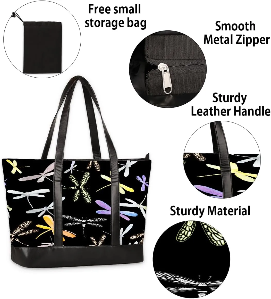 Canvas Laptop Tote Bag for Women Avocado Cute Fruit Happy 15.6 Inch Large Capacity Computer Bag