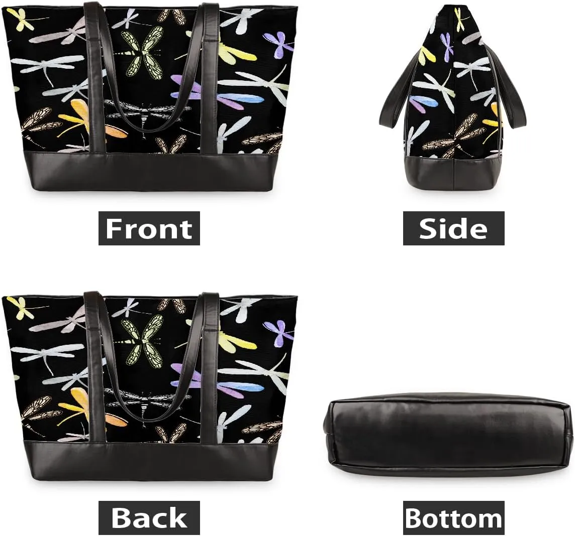 Canvas Laptop Tote Bag for Women Avocado Cute Fruit Happy 15.6 Inch Large Capacity Computer Bag