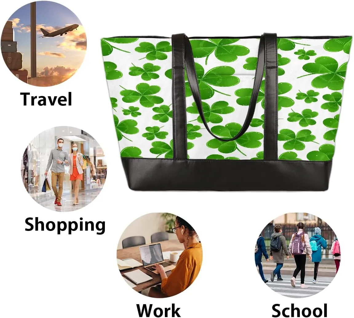 Canvas Laptop Tote Bag for Women Avocado Cute Fruit Happy 15.6 Inch Large Capacity Computer Bag