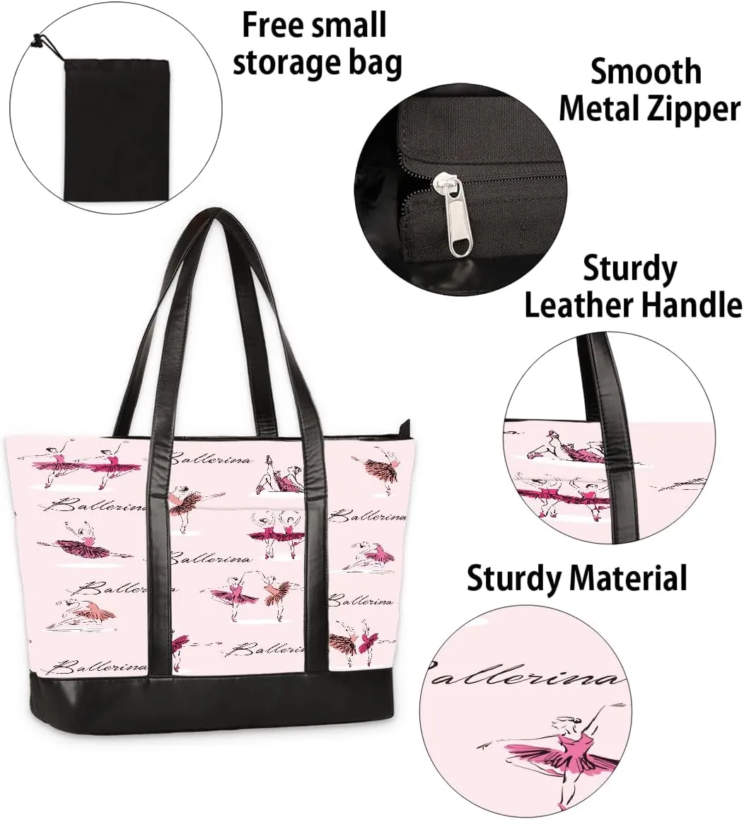 Canvas Laptop Tote Bag for Women Bee Honey Animal Cute 15.6 Inch Large Capacity Computer Bag