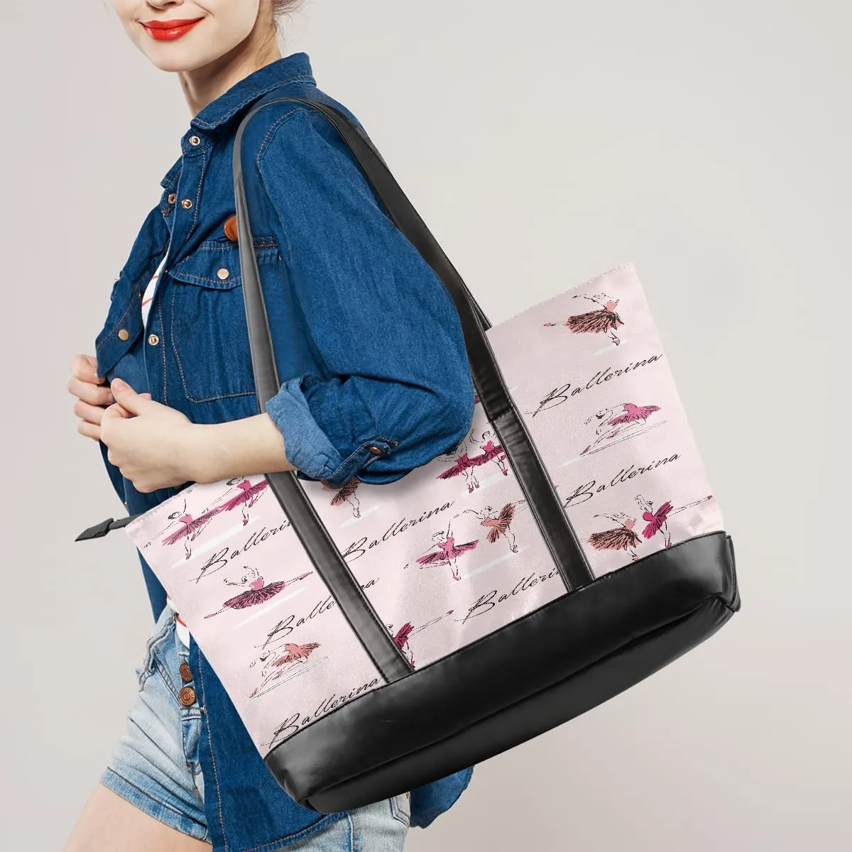 Canvas Laptop Tote Bag for Women Bee Honey Animal Cute 15.6 Inch Large Capacity Computer Bag