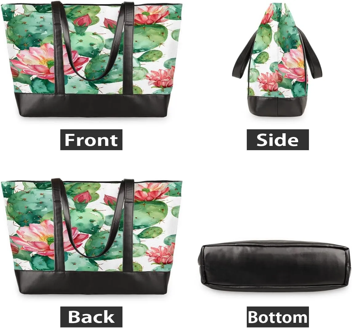 Canvas Laptop Tote Bag for Women Ethnic Mandala Art 15.6 Inch Large Capacity Computer Bag Lightweight Casual Shoulder Handbag