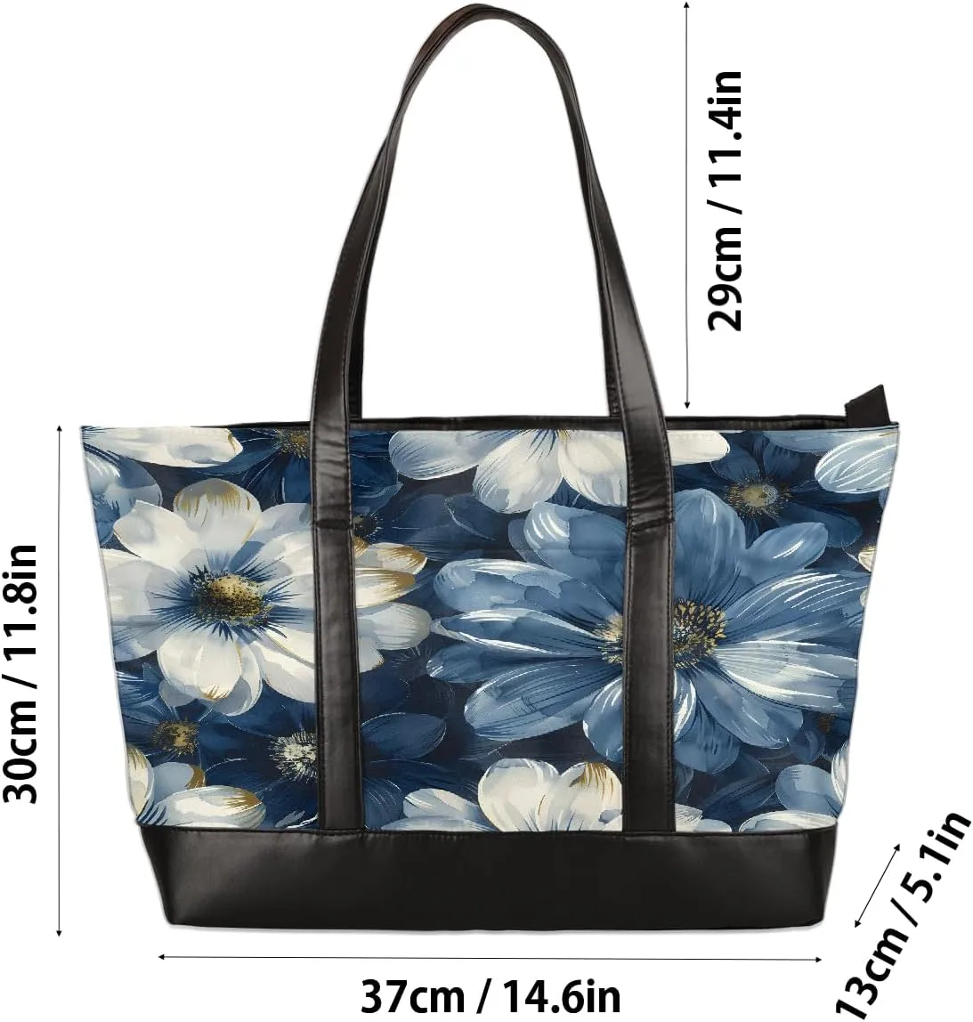Canvas Laptop Tote Bag for Women Ethnic Mandala Art 15.6 Inch Large Capacity Computer Bag Lightweight Casual Shoulder Handbag