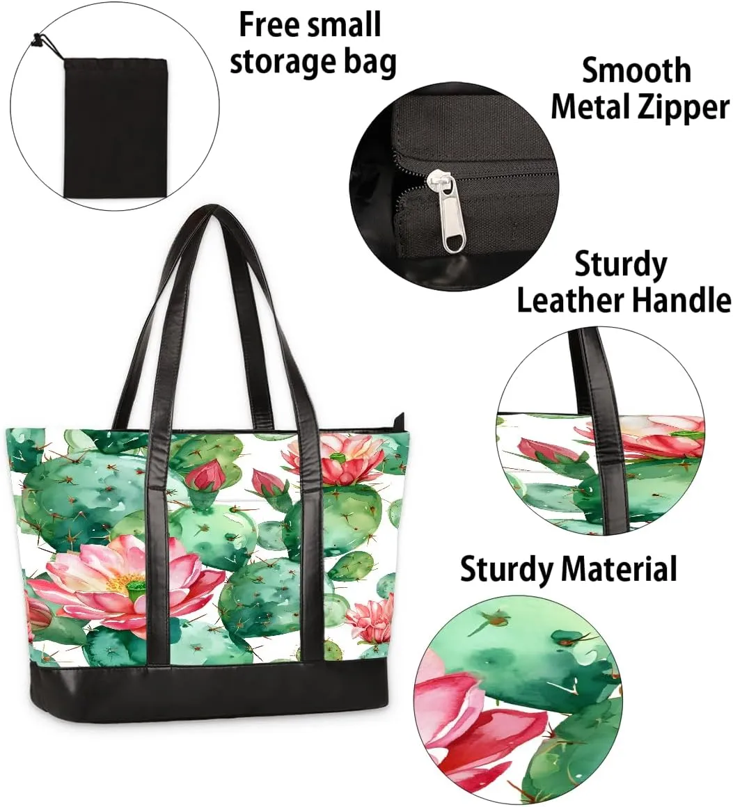 Canvas Laptop Tote Bag for Women Ethnic Mandala Art 15.6 Inch Large Capacity Computer Bag Lightweight Casual Shoulder Handbag