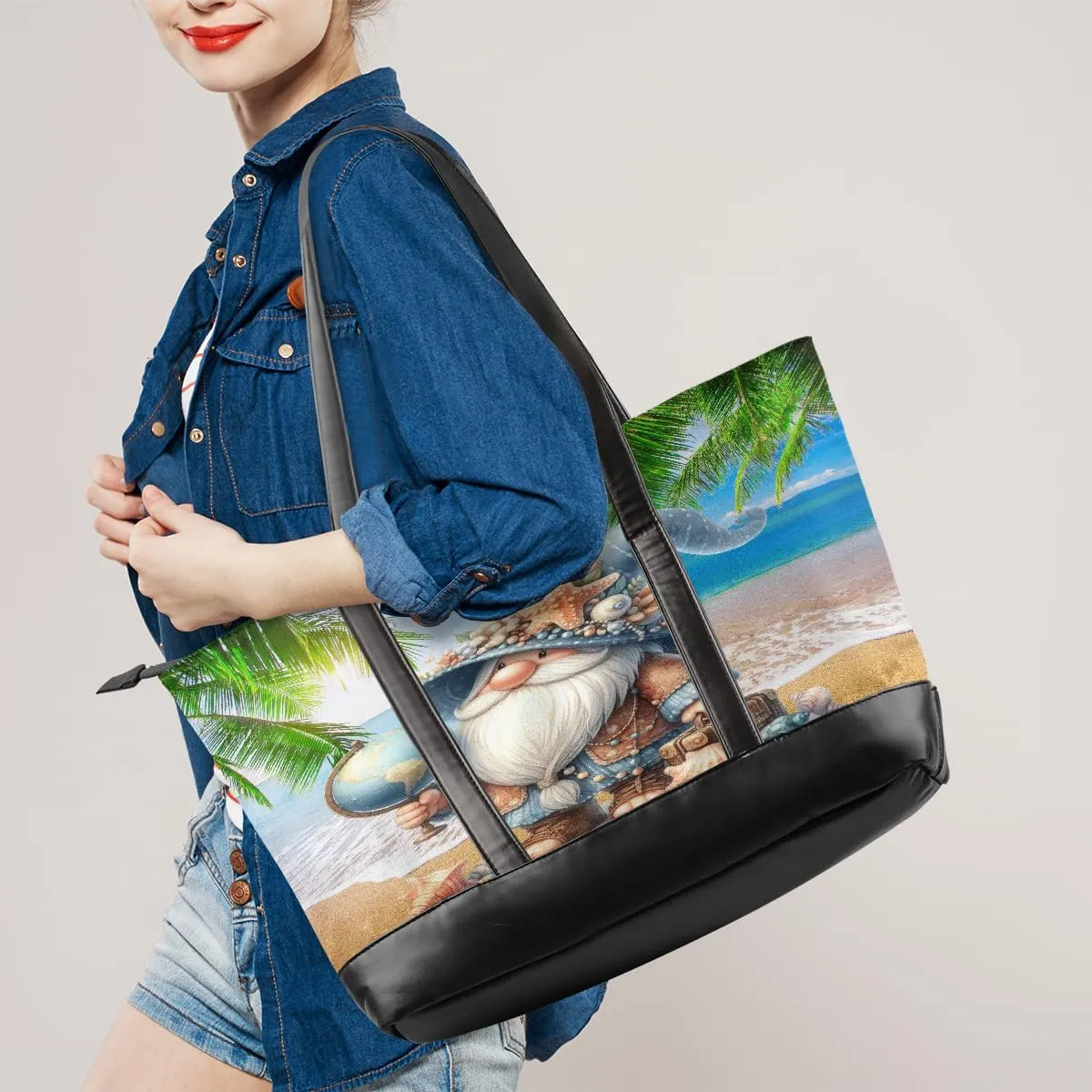 Canvas Laptop Tote Bag for Women Flower Cute Colorful 15.6 Inch Large Capacity Computer Bag