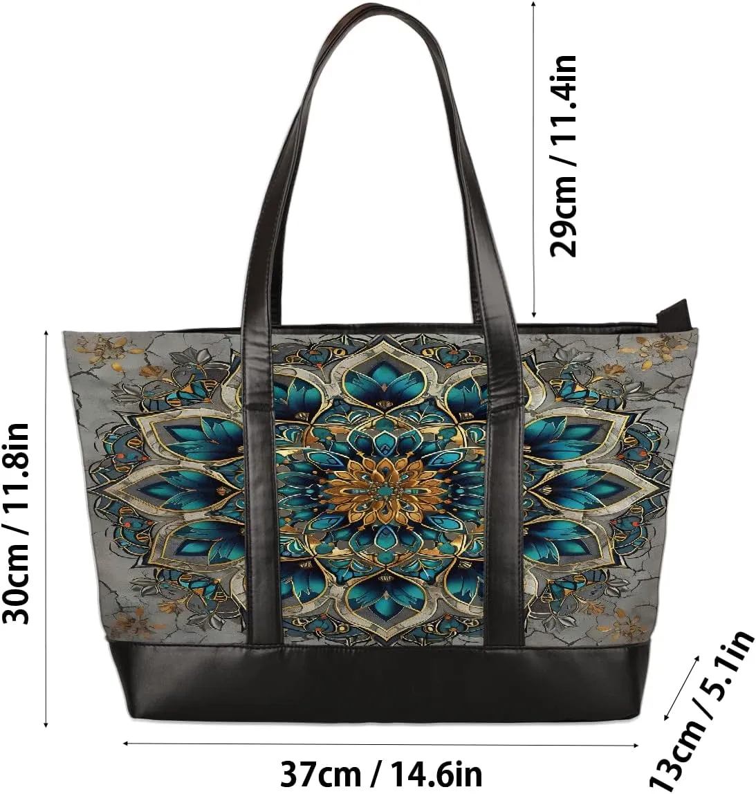Canvas Laptop Tote Bag for Women Flower Daisy Colorful Painting 15.6 Inch Large Capacity Computer Bag