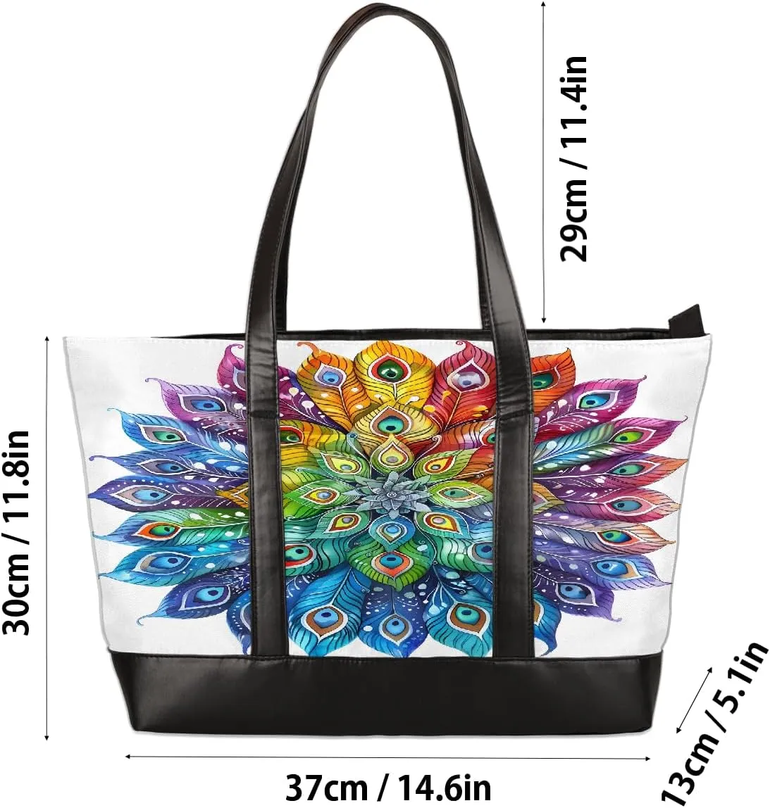 Canvas Laptop Tote Bag for Women Flower Daisy Colorful Painting 15.6 Inch Large Capacity Computer Bag