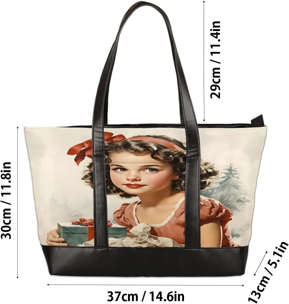 Canvas Laptop Tote Bag for Women Flower Daisy Colorful Painting 15.6 Inch Large Capacity Computer Bag