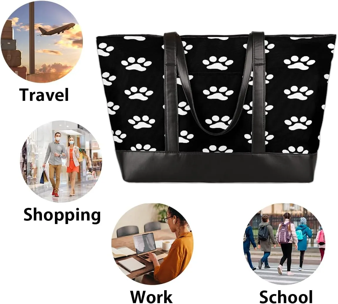 Canvas Laptop Tote Bag for Women Fruit Lemon Yellow Realistic 15.6 Inch Large Capacity Computer Bag